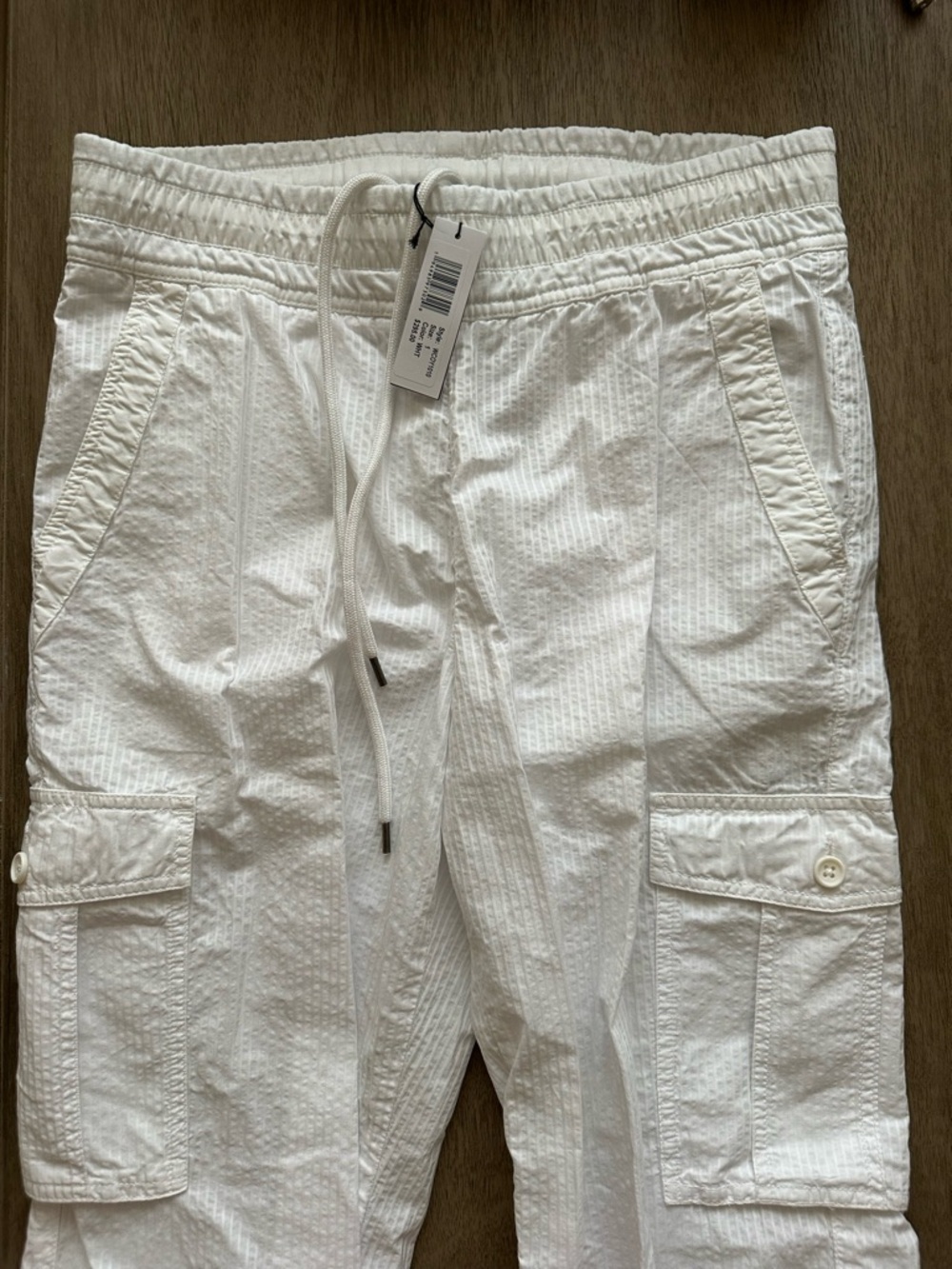 James Perse White Cargo Jogger Pants